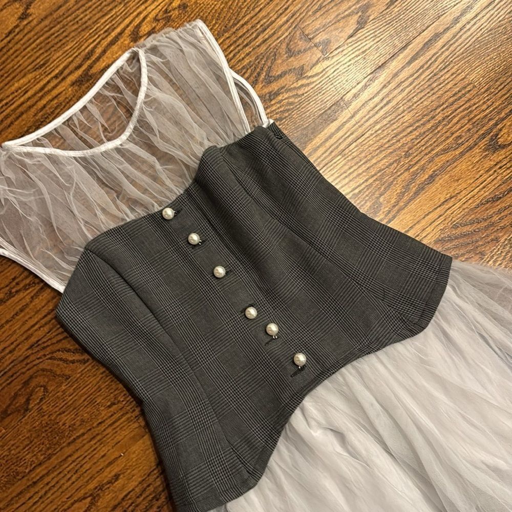 By Anthropologie Sheer Tulle
Corset Twofer Midi Dress - Picture 7 of 10